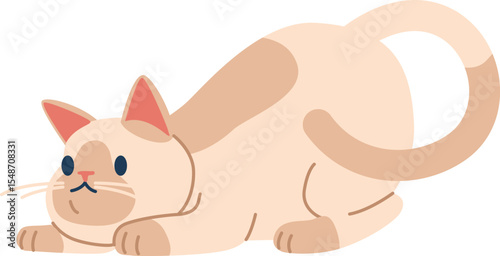 Curious cat hunting pose vector illustration