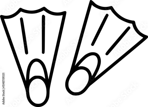 Fins Diving Outline Icon for Swimming & Underwater