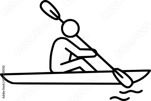 Canoeing Person Outline Icon for Sports & Outdoors