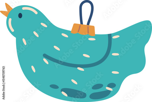 Bird Christmas toy vector illustration