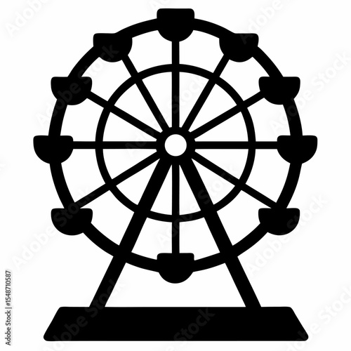 ferris wheel silhouette vector illustration