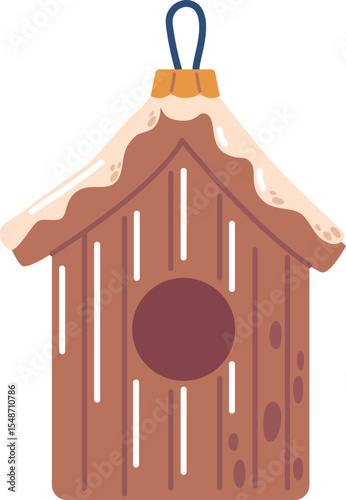 Birdhouse Christmas toy vector illustration