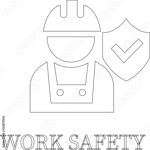 
Work safety line art icon.Warning sign safety first clip art collection for under construction.Obstacle vector illustration.Icon vector for safety and health at work with safety first.
