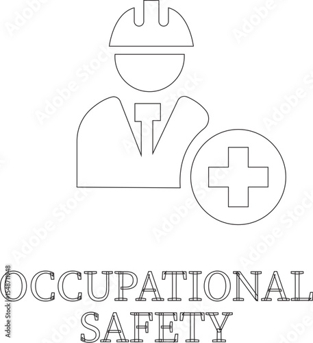 
Work safety line art icon.Warning sign safety first clip art collection for under construction.Obstacle vector illustration.Icon vector for safety and health at work with safety first.
