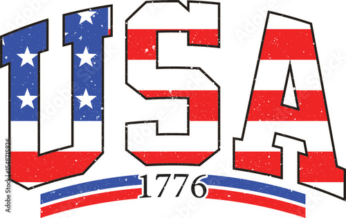 USA 1776 SVG, 4th of July USA Varsity SVG, 4th of July PNG
