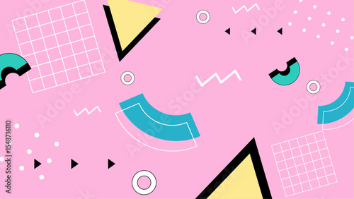 A vibrant geometric abstract design perfect for backgrounds, posters, and promotional material with a retro feel. energizing and dynamic visual content suitable for vibrant graphic design projects.