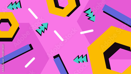 Abstract 90s style geometric design suitable for retro inspired branding, posters, and packaging design projects with a nostalgic aesthetic appeal.