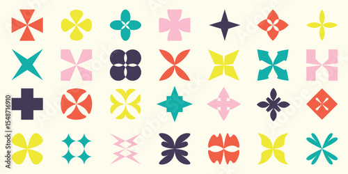 Colorful Retro Abstract Geometric Shapes