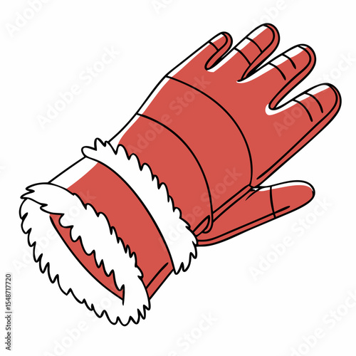 Santa’s mitten close-up, snowflake design, festive red accessory