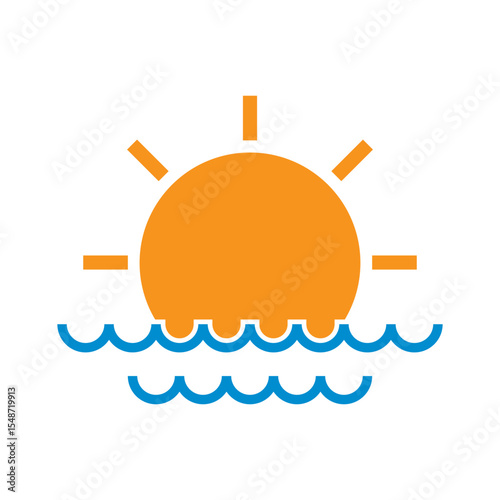 Tropical Beach Sunset with Palm Tree and Waves design