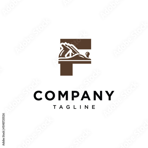 Letter F Wood Planer Logo Icon Vector