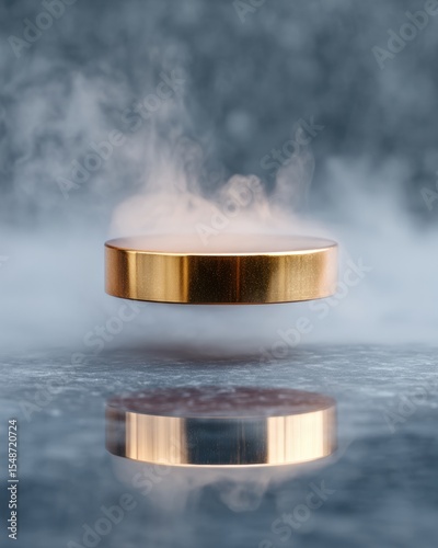 Cryogenic cooling of neodymium magnet levitating above ceramic surface with liquid nitrogen vapor for advanced superconductivity and quantum technology research