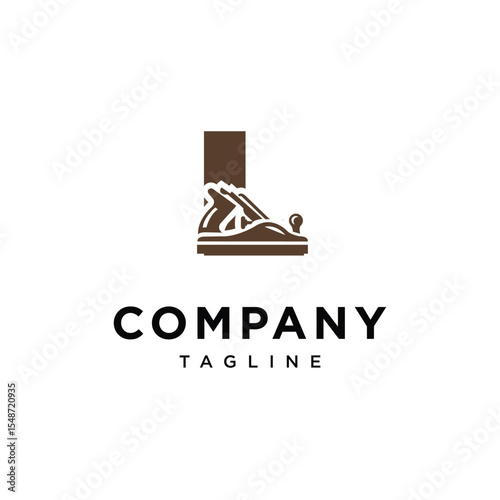Letter L Wood Planer Logo Icon Vector