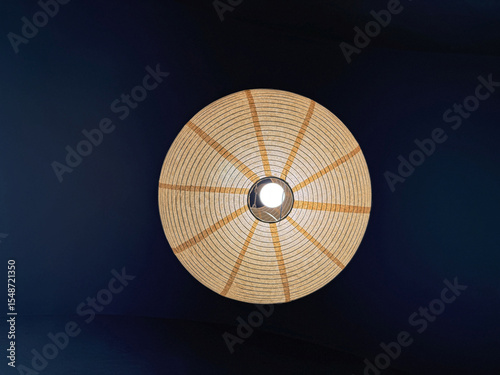 close-up of a round paper lamp
