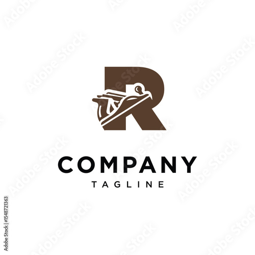 Letter R Wood Planer Logo Icon Vector