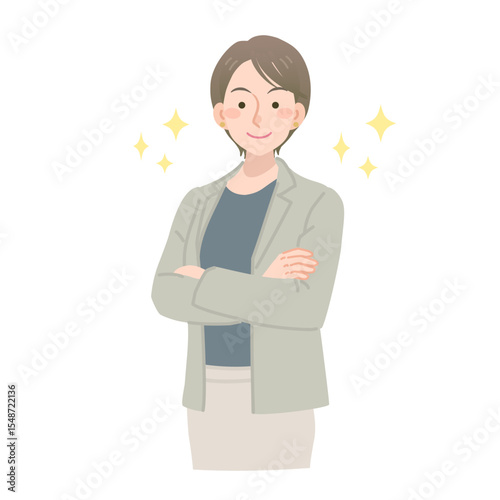 自信に満ち溢れた女性リーダー