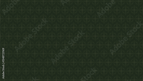 seamless decorative cross mandala. Line art vector  in dark and pale green