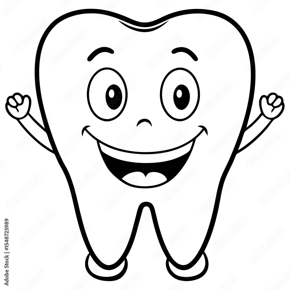 happy tooth cartoon