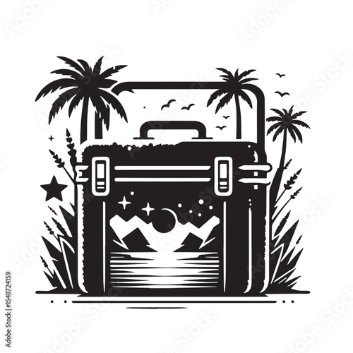 Portable Beach Cooler Packed with Refreshments for Sunny Day Fun