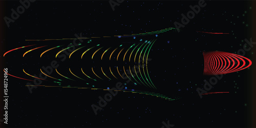 Abstract Colorful Gradient Design with Vibrant Curves and Dark Background vector eps10