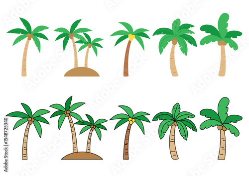 Vector illustration of palm trees.