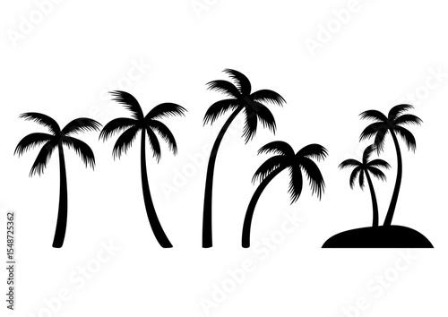 Vector illustration of palm trees.
