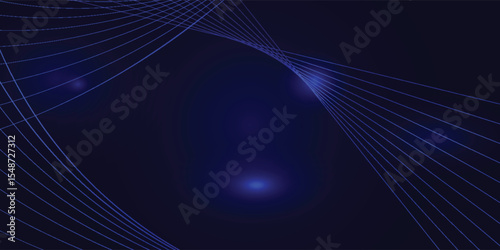 Abstract Blue Glowing Lines on a Dark Background  vektor eps10