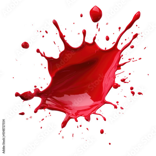 A vibrant red liquid explodes in a dramatic splash against a stark black background, showcasing its dynamic texture and fluidity.