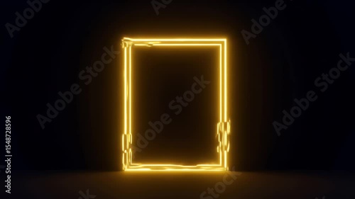 Glowing yellow rectangle on dark background