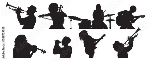 musician silhouette vector