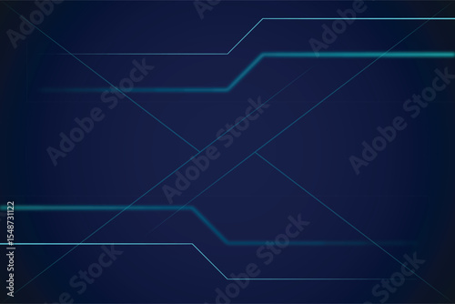 Blue and Black Abstract Technology Background with Glowing Lines