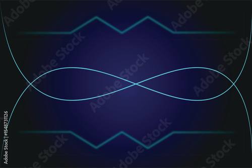 Abstract Blue Infinity Loop Background with Digital Waves