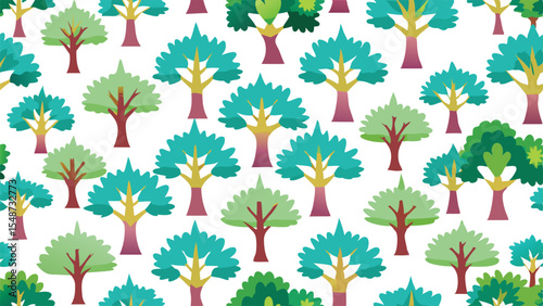 Free vector collection of green trees in various illustrative styles
