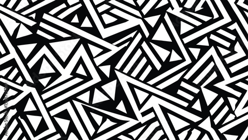 Abstract black and white geometric pattern design