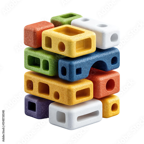 A colorful stack of building blocks, showcasing creativity and playful design in an abstract arrangement.