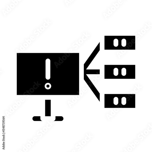cyber attack glyph icon