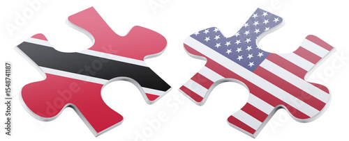 Conceptual graphic depicts the partnership between Trinidad and Tobago and the United States through interlocking puzzle pieces, showcasing unity and cooperation.