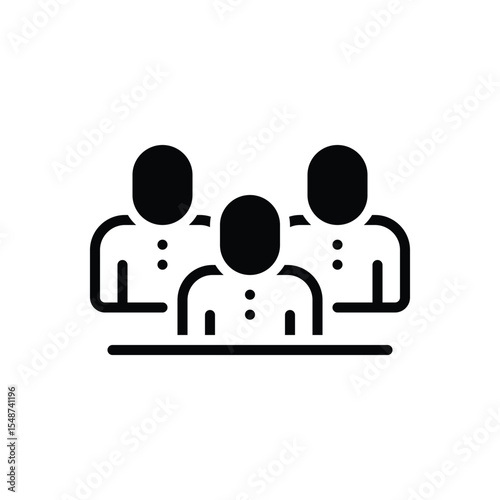 Black solid icon for people