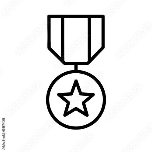 Military medal icon outline style representing honor and bravery