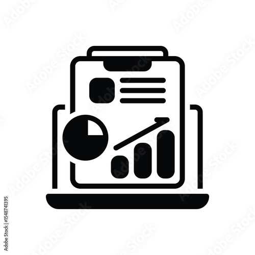 Black solid icon for reporting