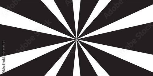 Black and White Radial Starburst Design with Symmetrical Rays