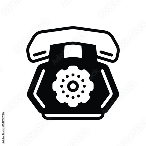 Black solid icon for telephone service