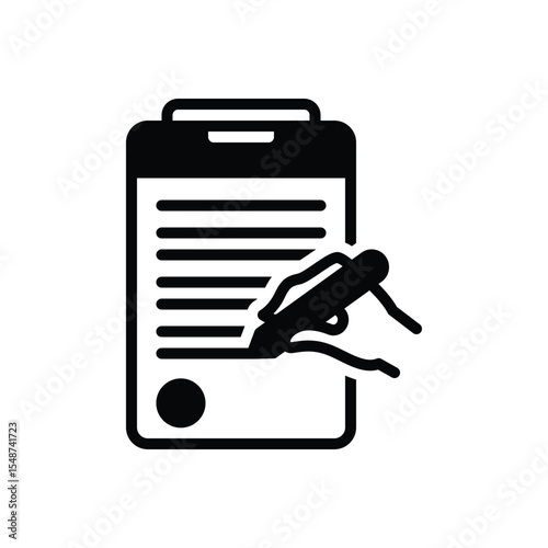 Black solid icon for write