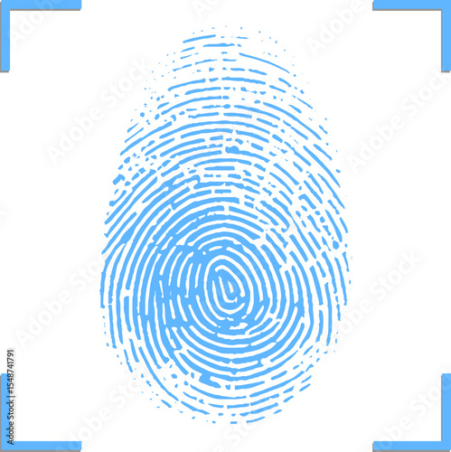 Finger scan concept vector illustration.  Fingerprints database search. Security check.