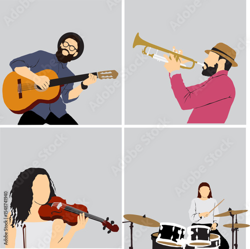 vector set of musicians
