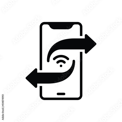 Black solid icon for exchange