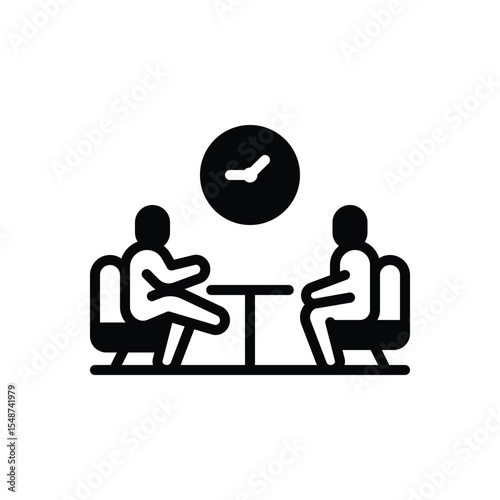 Black solid icon for interview