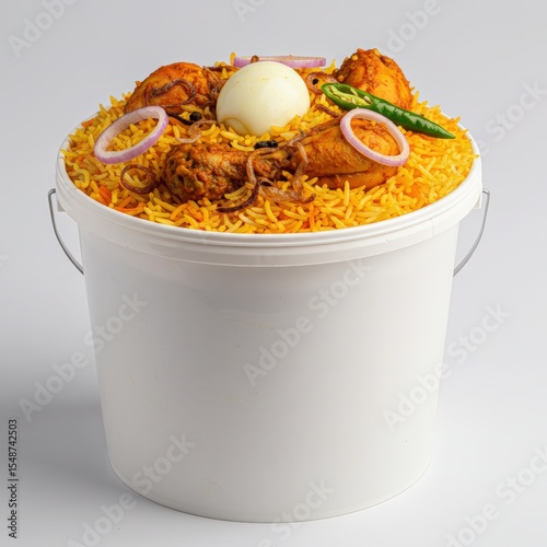 Flavorful Chicken Bucket Biryani with Aromatic Spices