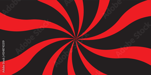 Black and red Radial Starburst Design with Symmetrical Rays