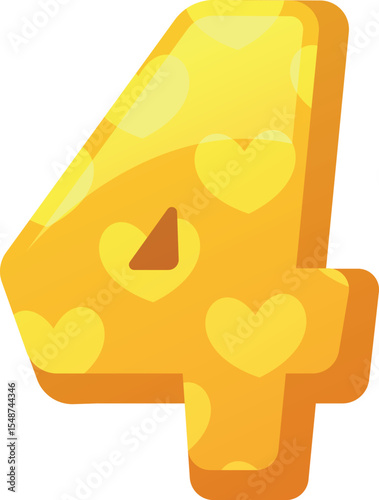 Four digit childish font vector illustration